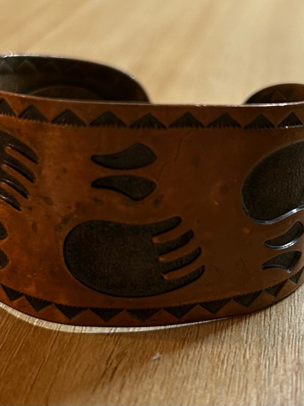 BearPaw SOLID Copper Cuff Bracelet - Brown and Black